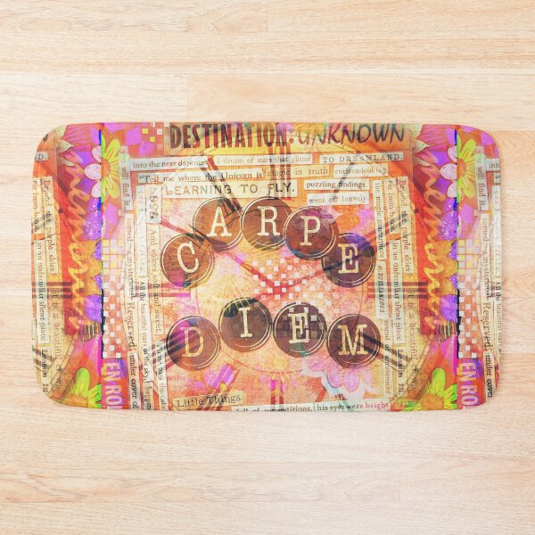 Item preview, Carpe Diem Mixed Media Collage | Destination Unknown Inspirational Art designed and sold by bewitchedcuties.