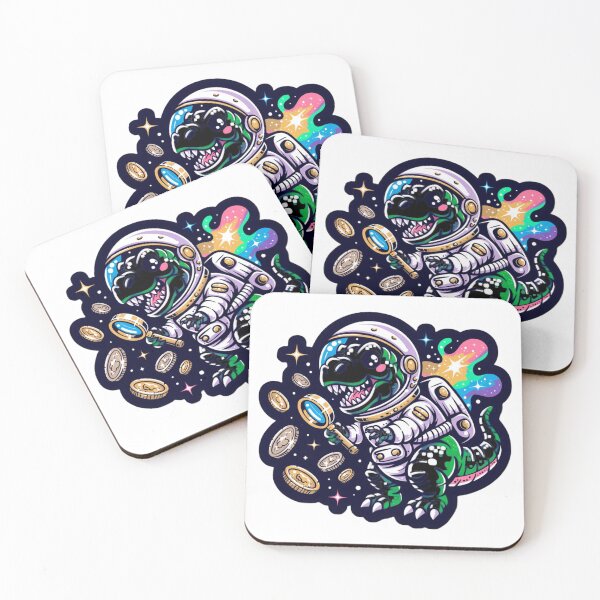 Item preview, Cute Astronaut T-Rex Coin Collector - Funny Space Dinosaur Numismatics Sticker designed and sold by Barkashow.
