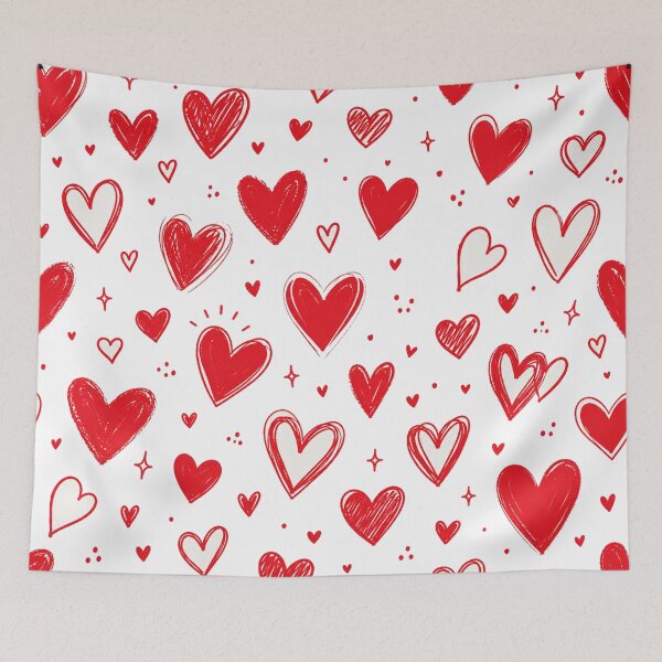 Item preview, Cute Red Hearts Pattern – Romantic Love Doodle Design designed and sold by Seculinator.