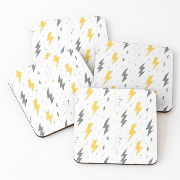 Item preview, Lightning Bolt Pattern – Bold Yellow White & Gray Thunder Design designed and sold by Seculinator.