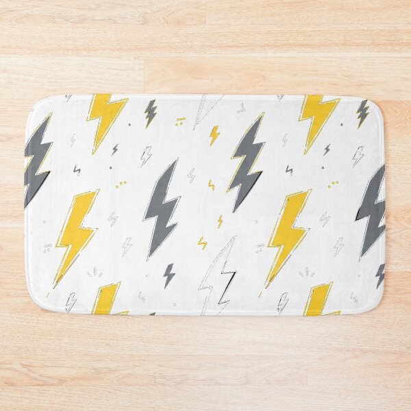 Item preview, Lightning Bolt Pattern – Bold Yellow White & Gray Thunder Design designed and sold by Seculinator.