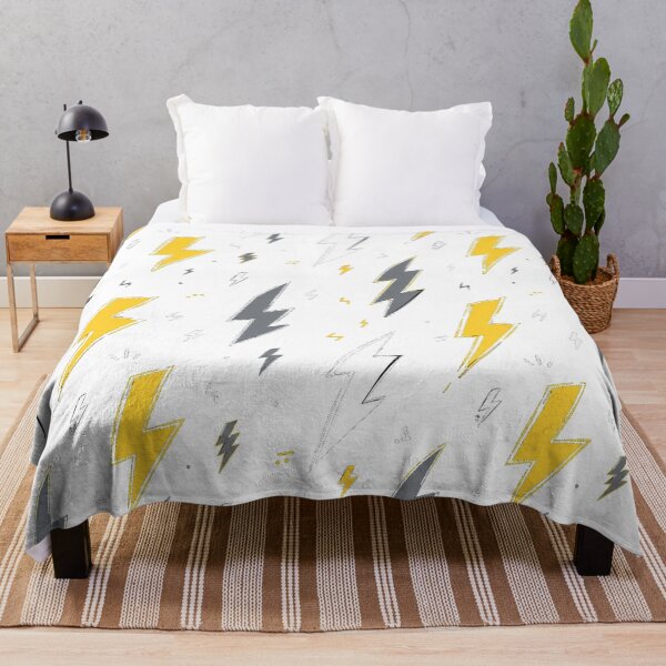 Item preview, Lightning Bolt Pattern – Bold Yellow White & Gray Thunder Design designed and sold by Seculinator.