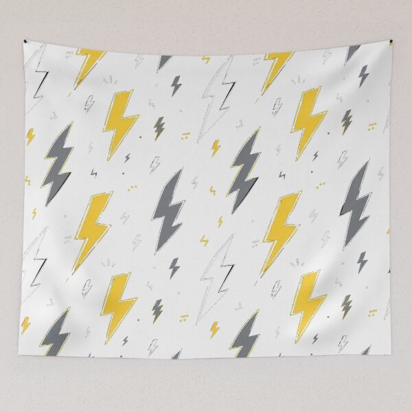 Item preview, Lightning Bolt Pattern – Bold Yellow White & Gray Thunder Design designed and sold by Seculinator.