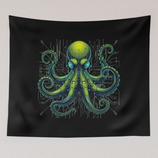 Item preview, Futuristic Cyber Octopus Circuit Board Deep Sea designed and sold by Shape-Forge.