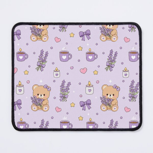 Item preview, Lavender Teddy Bear Kawaii Pattern Cozy Pastel Aesthetic designed and sold by Soft Berry Studio.