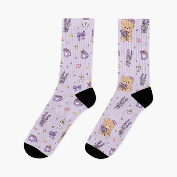 Item preview, Lavender Teddy Bear Kawaii Pattern Cozy Pastel Aesthetic designed and sold by Soft Berry Studio.