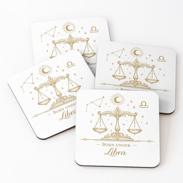 Item preview, Libra Zodiac Scales | Luxury Gold Astrology Art | Born Under Libra Constellation Design designed and sold by Emoji Emblems.