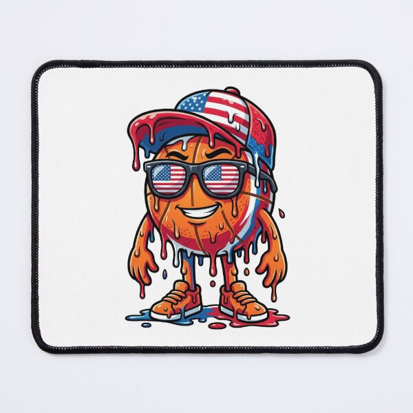 Item preview, Funny Basketball Ice Cream Drip USA Flag 4th of July Mascot Boys Baseball Boys Youth  designed and sold by bilal sibgui.