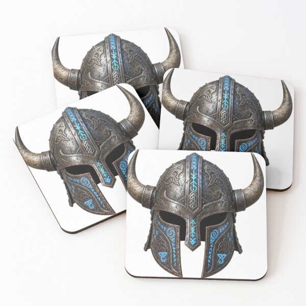 Item preview, • Viking Warrior Helmet with Blue Runes • Ancient Norse Viking Helmet Design designed and sold by DuomoDesign.