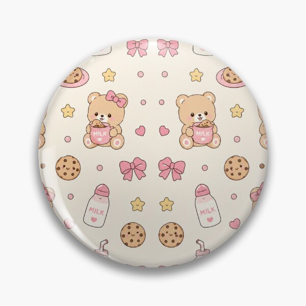 Item preview, Cookie Milk Teddy Bear Kawaii Pattern Cozy Pastel Aesthetic designed and sold by Soft Berry Studio.