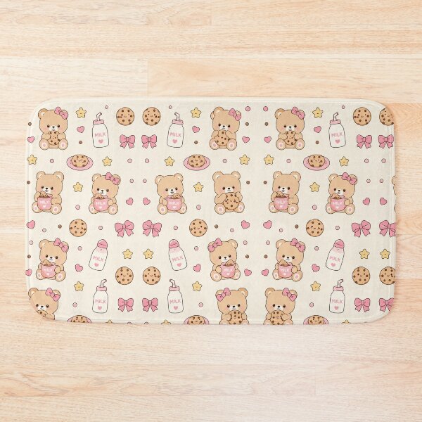 Item preview, Cookie Milk Teddy Bear Kawaii Pattern Cozy Pastel Aesthetic designed and sold by Soft Berry Studio.