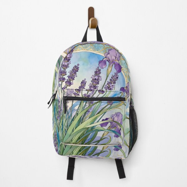Item preview, Art Nouveau Lavender and Tall Bearded Iris Flowers designed and sold by Glimmersmith.