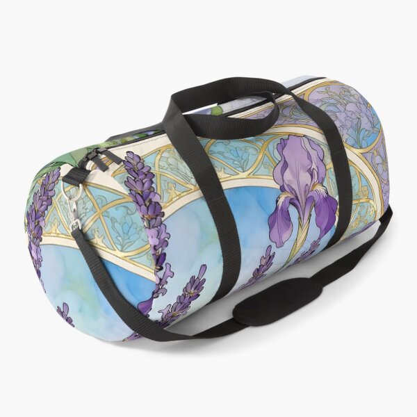 Item preview, Art Nouveau Lavender and Tall Bearded Iris Flowers designed and sold by Glimmersmith.