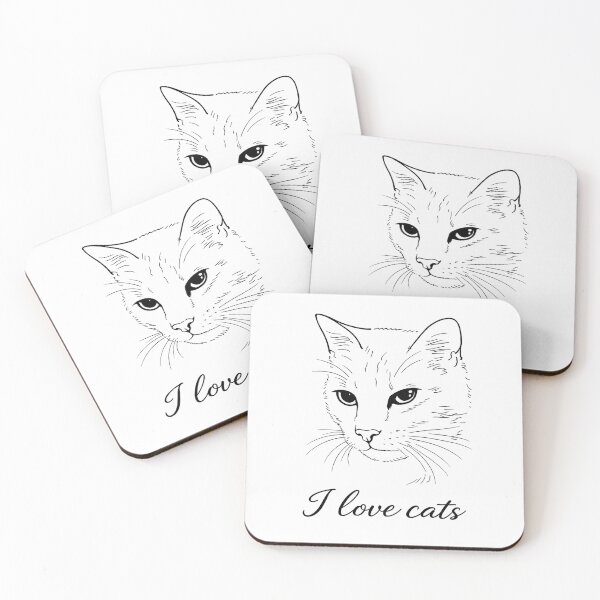 Item preview, Minimalist Cat Line Art – I Love Cats Elegant Design designed and sold by MagnishArt.