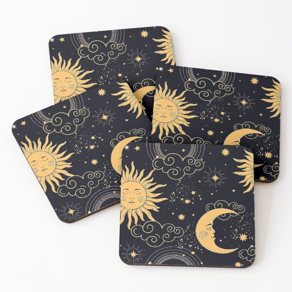 Item preview, Vintage Celestial Mystical Sun and Moon Seamless Pattern  designed and sold by FahdSpaceArt.