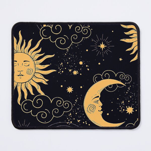 Item preview, Vintage Celestial Mystical Sun and Moon Seamless Pattern designed and sold by FahdSpaceArt.