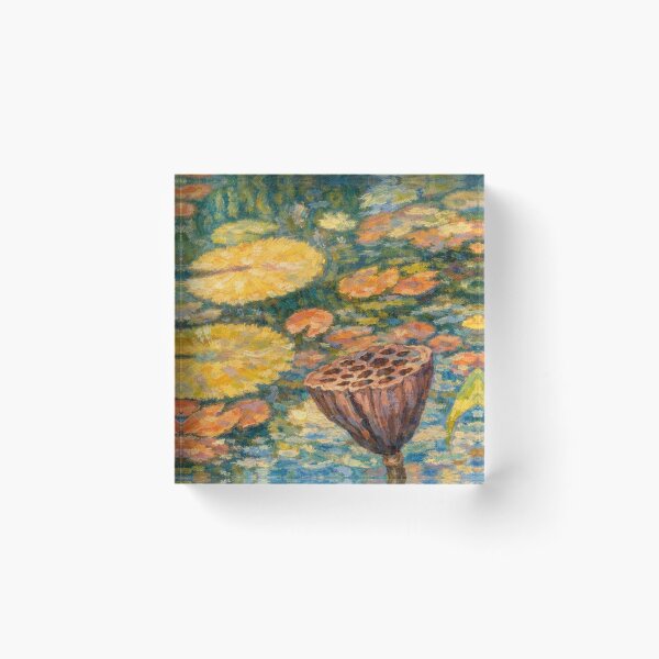 Item preview, Impressionist Pond: Water Lilies and Lotus Seed Pod designed and sold by Apex_Visuals.