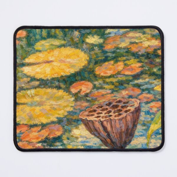Item preview, Impressionist Pond: Water Lilies and Lotus Seed Pod designed and sold by Apex_Visuals.