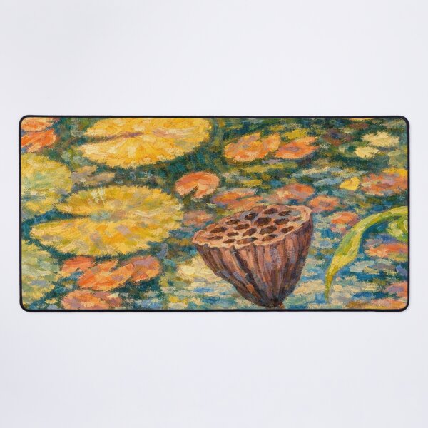 Item preview, Impressionist Pond: Water Lilies and Lotus Seed Pod designed and sold by Apex_Visuals.