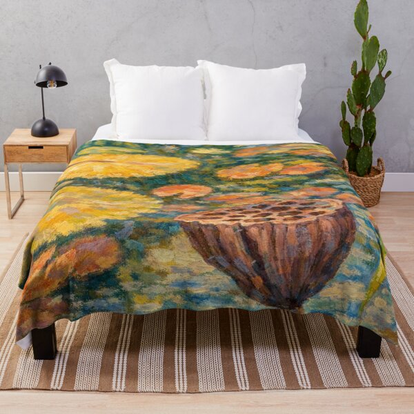 Item preview, Impressionist Pond: Water Lilies and Lotus Seed Pod designed and sold by Apex_Visuals.