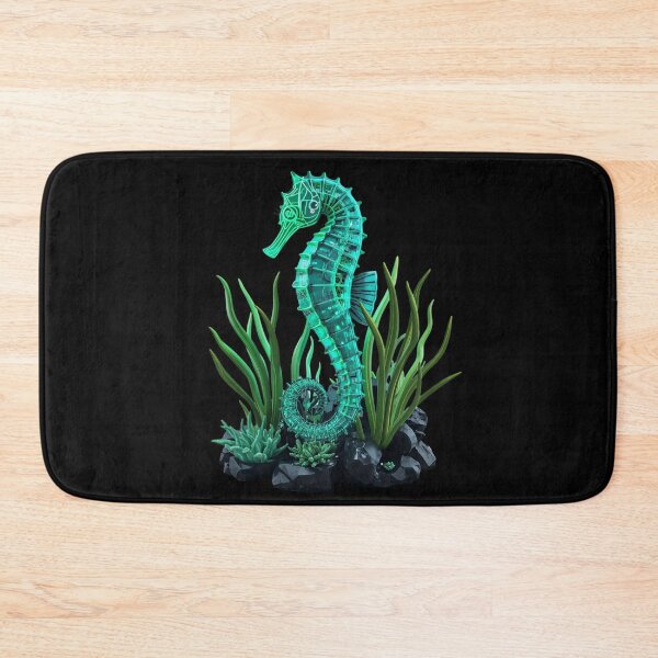 Item preview, ​Neon Solarpunk Seahorse Futuristic Ocean Aquarium designed and sold by Shape-Forge.