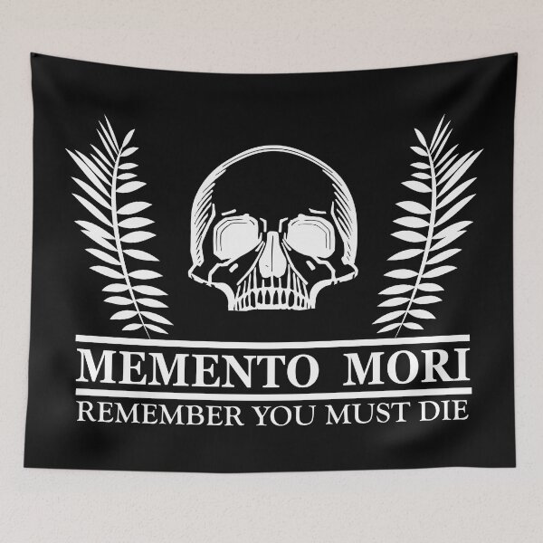 Item preview, Remember You Must Die - Dark Latin Phrase - Skull and Floral - Memento Mori  designed and sold by Alexaltay.