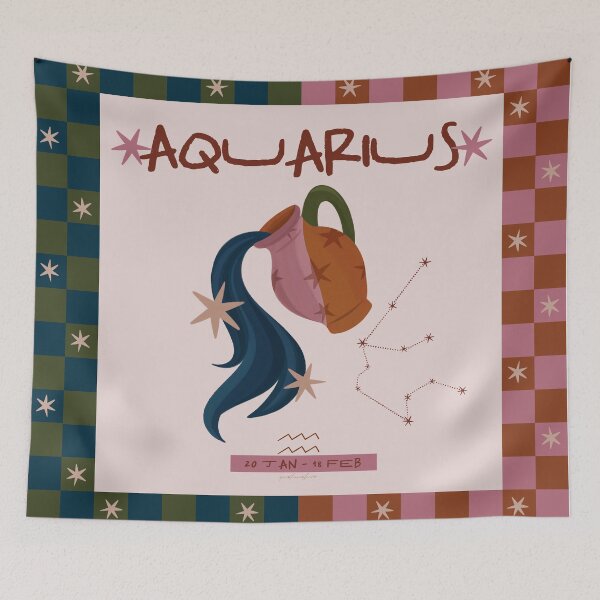 Item preview, Aquarius Zodiac – Celestial Astrology Illustration  designed and sold by prikanashiro.