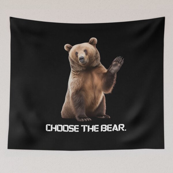 Item preview, Choose The Bear Waving Funny Brown Bear Design designed and sold by Flirt-Teez.