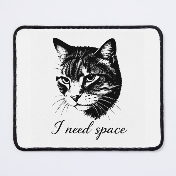 Item preview, Funny Cat “I Need Space” Minimalist Design | Introvert Cat Lover Gift | Black & White Line Art designed and sold by MagnishArt.