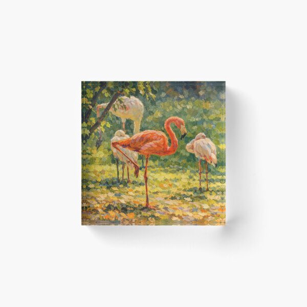 Item preview, Impressionist Flamingos in Sunlit Garden designed and sold by Apex_Visuals.
