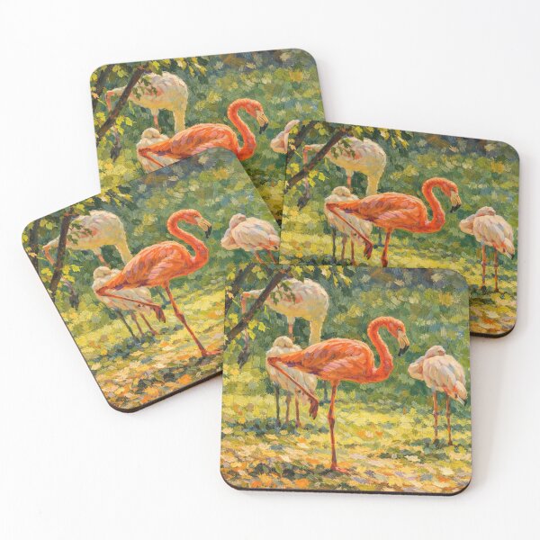 Item preview, Impressionist Flamingos in Sunlit Garden designed and sold by Apex_Visuals.