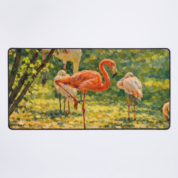 Item preview, Impressionist Flamingos in Sunlit Garden designed and sold by Apex_Visuals.
