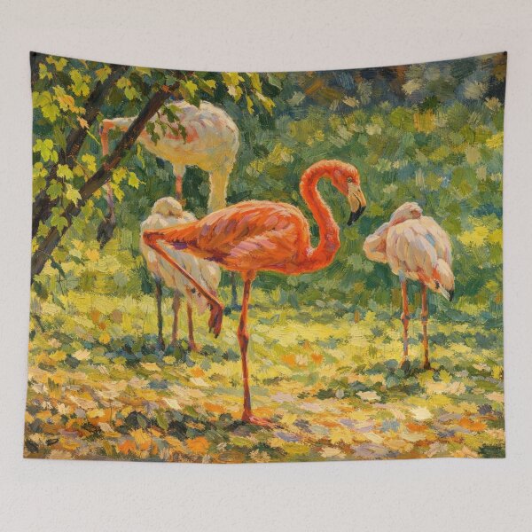 Item preview, Impressionist Flamingos in Sunlit Garden designed and sold by Apex_Visuals.