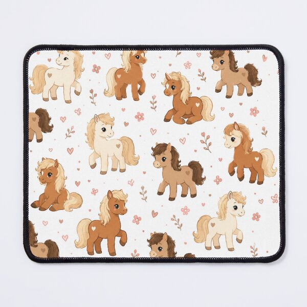 Item preview, Cute Pony Pattern – Adorable Pony and Floral Seamless Design designed and sold by Seculinator.