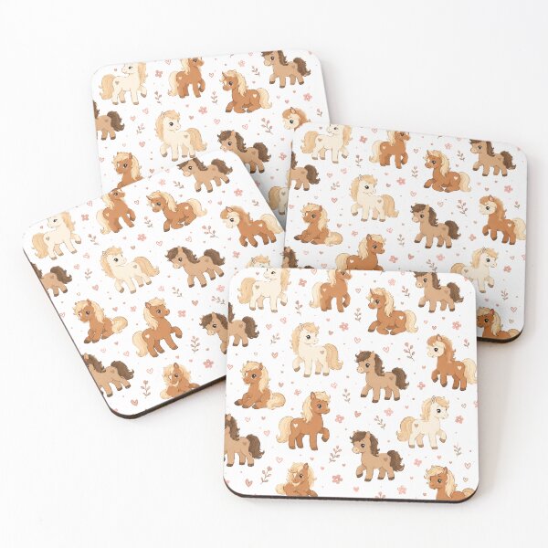 Item preview, Cute Pony Pattern – Adorable Pony and Floral Seamless Design designed and sold by Seculinator.