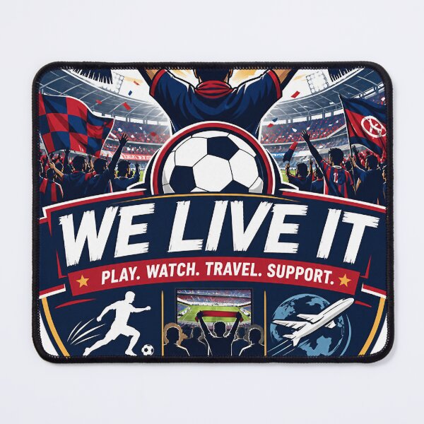 Item preview, We Live It — Soccer Fan Vector Emblem Design designed and sold by Jandedan.