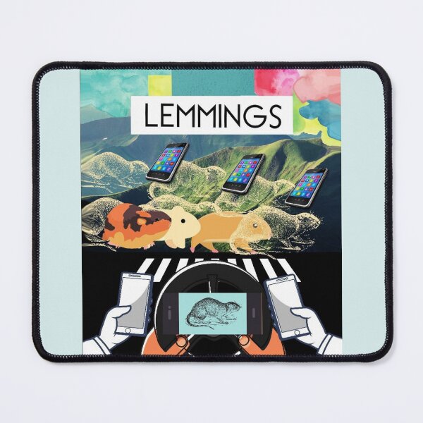 Item preview, Lemmings Phone Distraction Digital Age Satire designed and sold by Flirt-Teez.