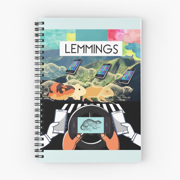 Item preview, Lemmings Phone Distraction Digital Age Satire designed and sold by Flirt-Teez.
