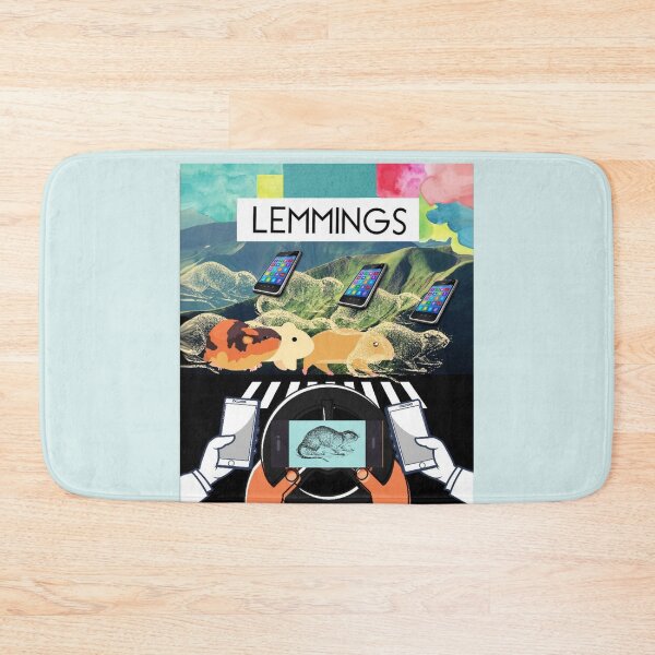 Item preview, Lemmings Phone Distraction Digital Age Satire designed and sold by Flirt-Teez.
