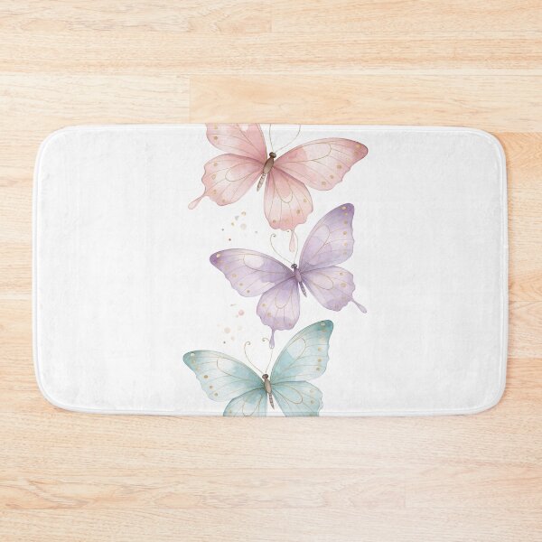 Item preview, Pastel Butterfly Trio Aesthetic Soft Pink  Lavender Mint Art Gift for Her Sticker Print designed and sold by DreamelleStudio.