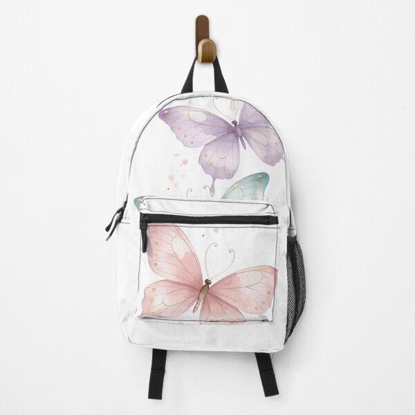Item preview, Pastel Butterfly Trio Aesthetic Soft Pink  Lavender Mint Art Gift for Her Sticker Print designed and sold by DreamelleStudio.