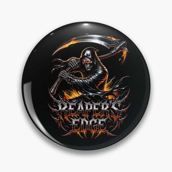 Item preview, Grim Reaper Skull Scythe Fire Metal Dark Art Print designed and sold by DeimosArtIntl.