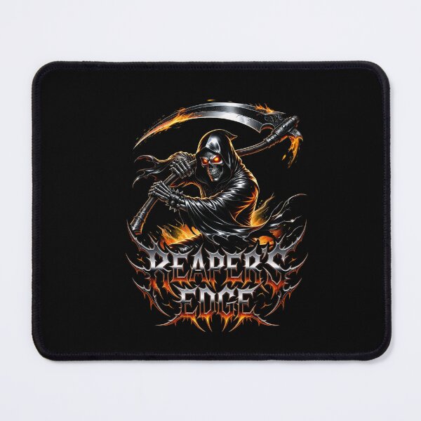 Item preview, Grim Reaper Skull Scythe Fire Metal Dark Art Print designed and sold by DeimosArtIntl.