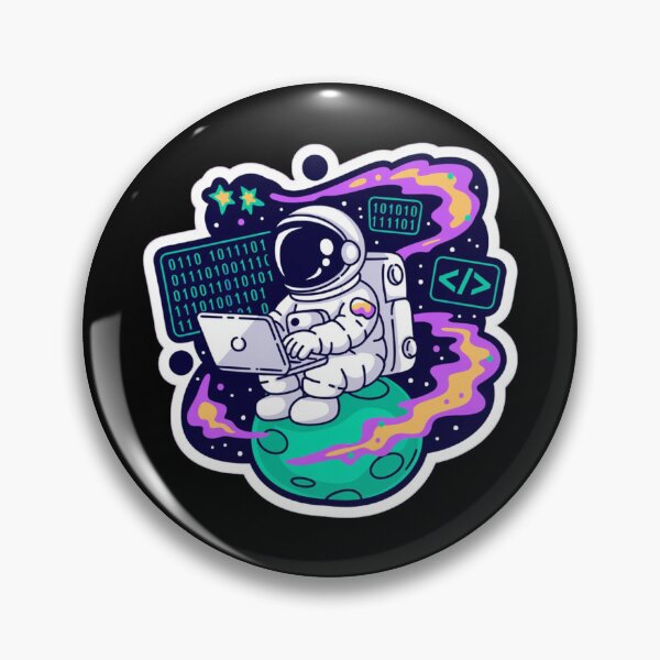 Item preview, Astronaut Software Engineer Coding on Moon Sticker designed and sold by Barkashow.