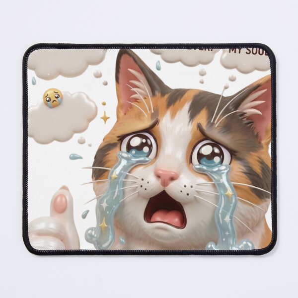 Item preview, Funny Crying Cat Thumbs Up 3D Meme designed and sold by cats-dogs1.