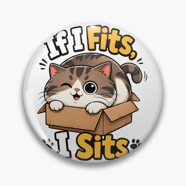 Item preview, If I Fits I Sits Funny Cat Design | Cute Tabby Cat in a Box SVG designed and sold by mimouna00.