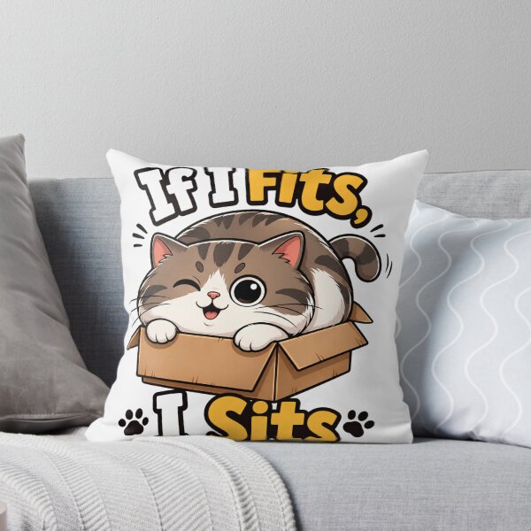 Item preview, If I Fits I Sits Funny Cat Design | Cute Tabby Cat in a Box SVG designed and sold by mimouna00.