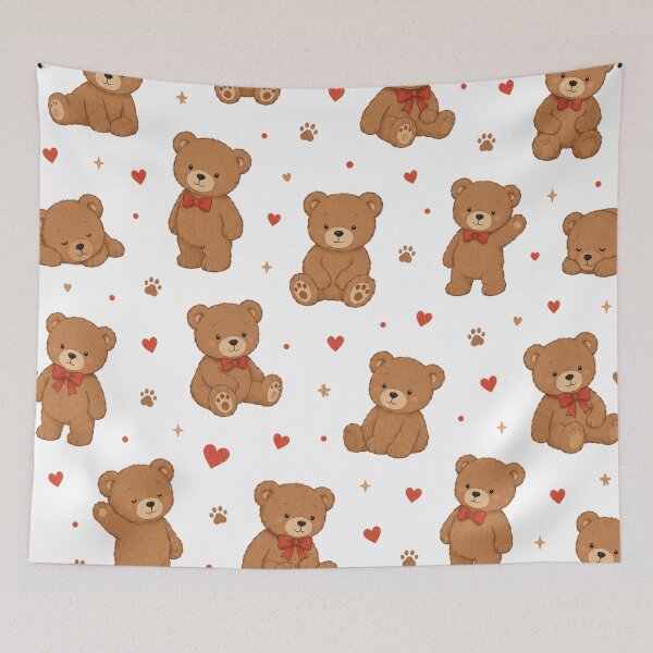 Item preview, Cute Teddy Bear Pattern – Adorable Bear Seamless Design designed and sold by Seculinator.