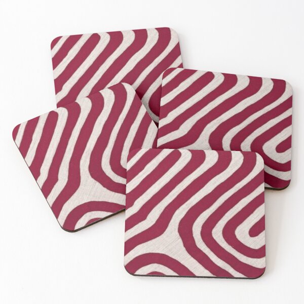 Item preview, Meandering Red and White Lines Pattern designed and sold by ZedColors.
