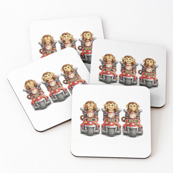 Item preview, see no evil,hear no evil,speak no evil monkeys on scooters designed and sold by JamesDunican.